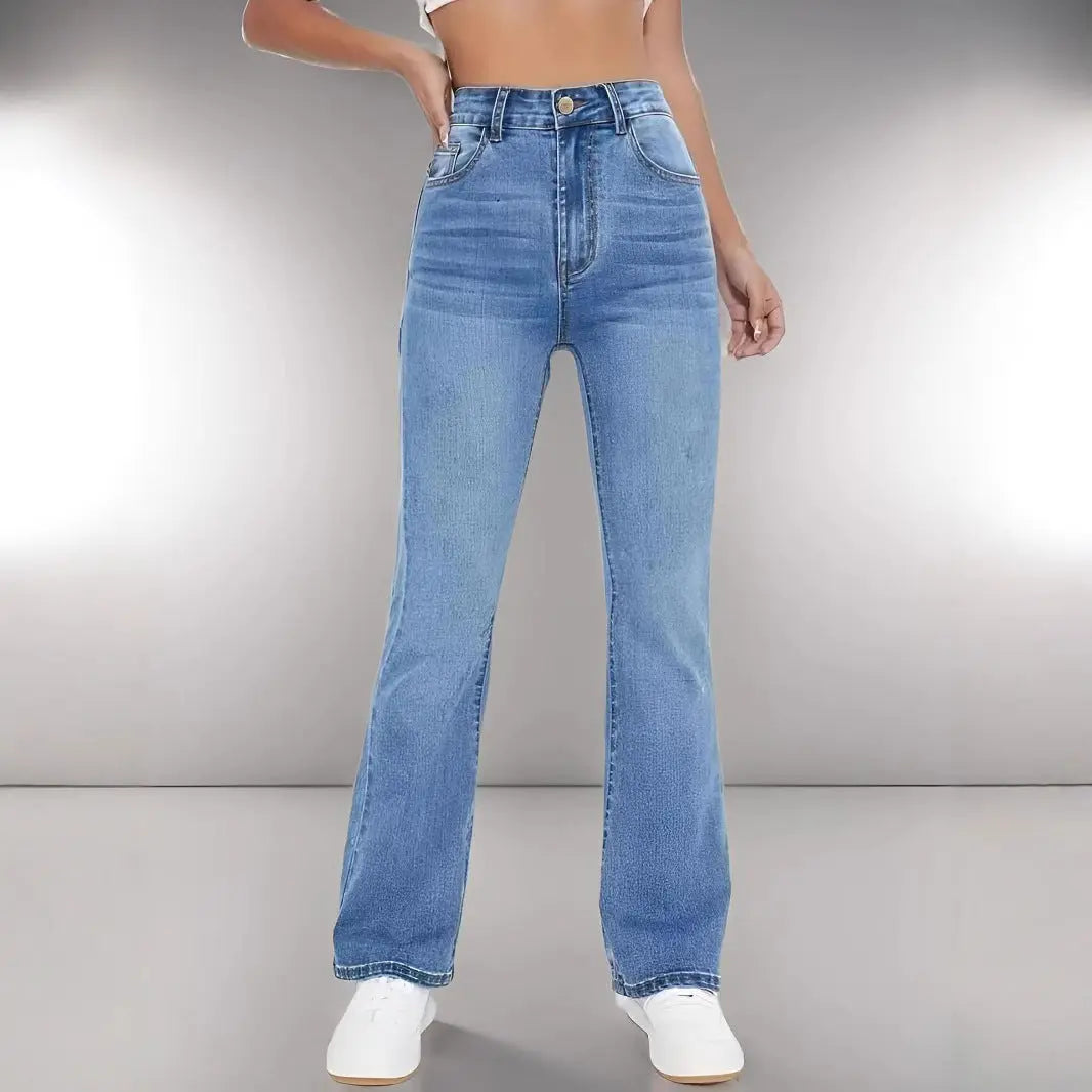 European And American Style Women Skinny Light Blue Jeans For Women Slim-fit Figure Flattering Pants Trendy Nipaaj