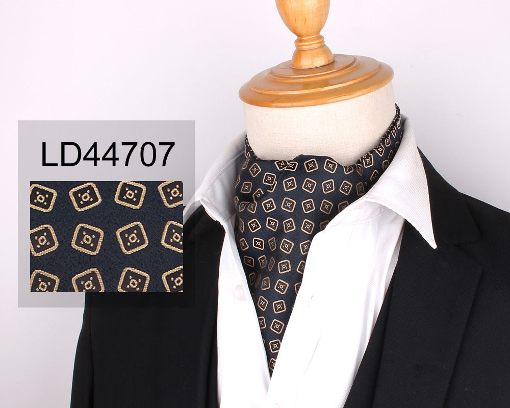 Men's Scarf Silk Floral Collar Mouth Napkin