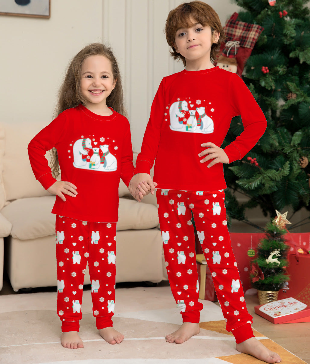 Red Snowman Parent-child Christmas Suit New