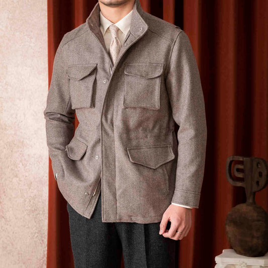 Wool Safari Jacket Jacket Casual Slim Jacket Men