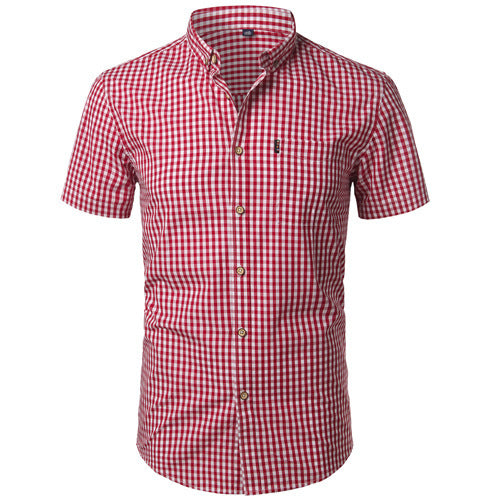 Men's Small Plaid Shirt Spring And Autumn Long Sleeves