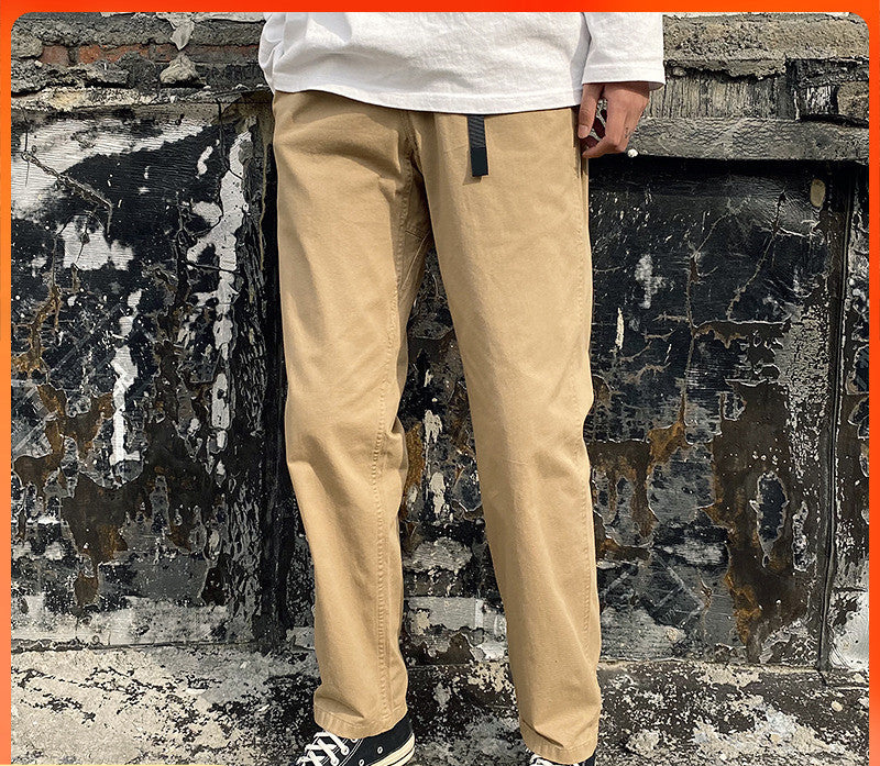 Men's Trousers Cotton Buckle Overalls Retro Pants