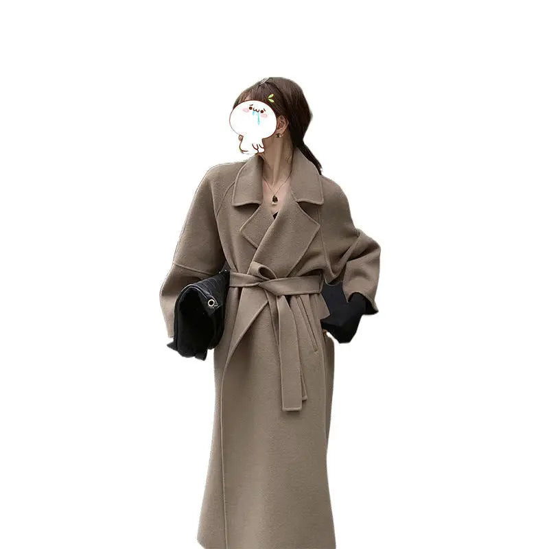 Mid-length Fall Winter Fashion Socialite Below-the-knee Coat null