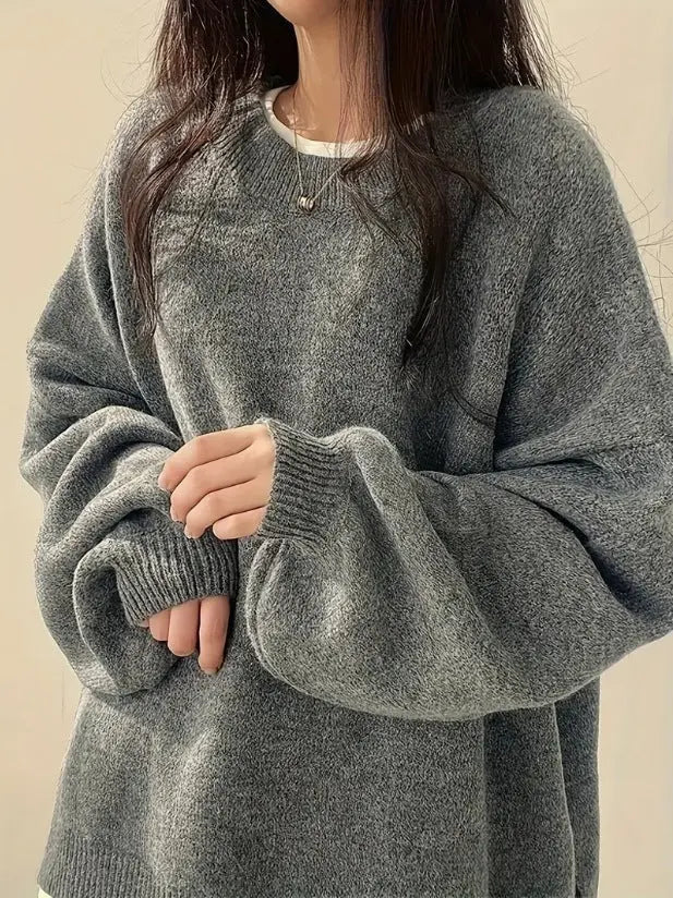 Idle Style Retro Crew Neck Pullover Sweater Nipaaj