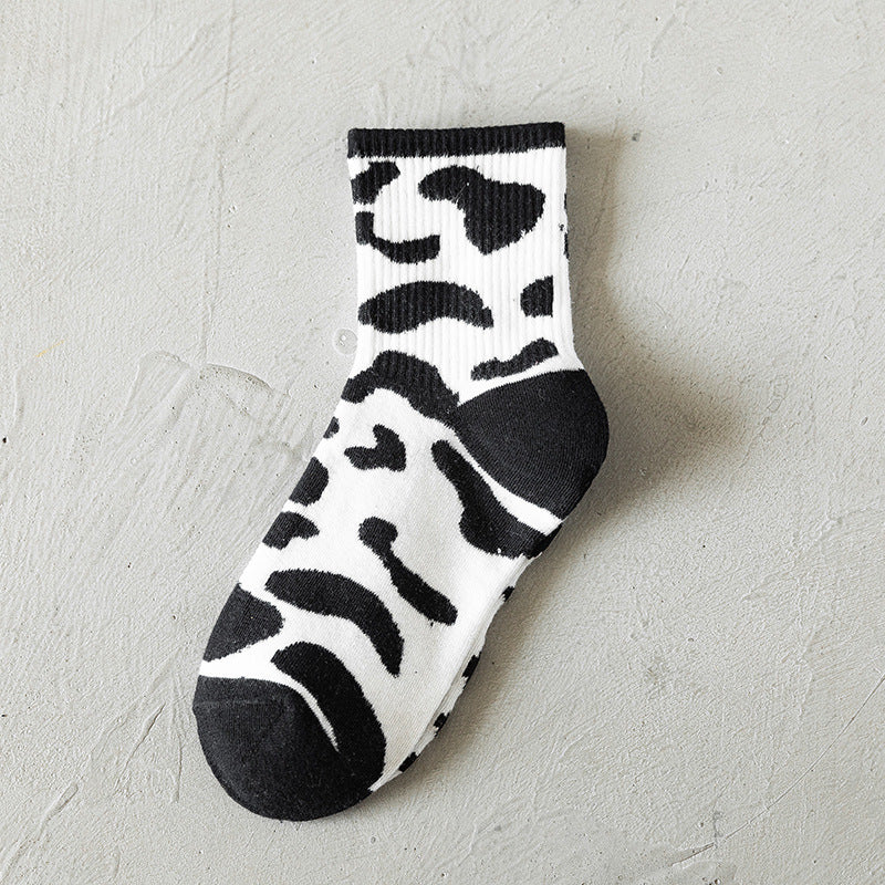 Women's Autumn And Winter Cartoon Illustration Japanese Style Mid-calf High Length Cotton Socks