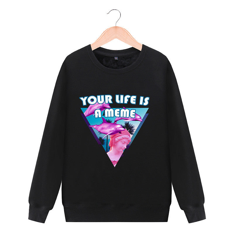 Round neck sweater casual jacket