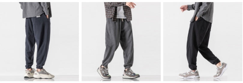 Men's Loose Drawstring Knit Basketball Guard Pants