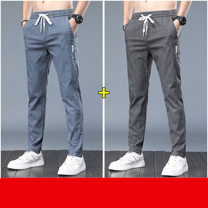Ice Silk Men's Thin Loose And Breathable Straight Casual Pants