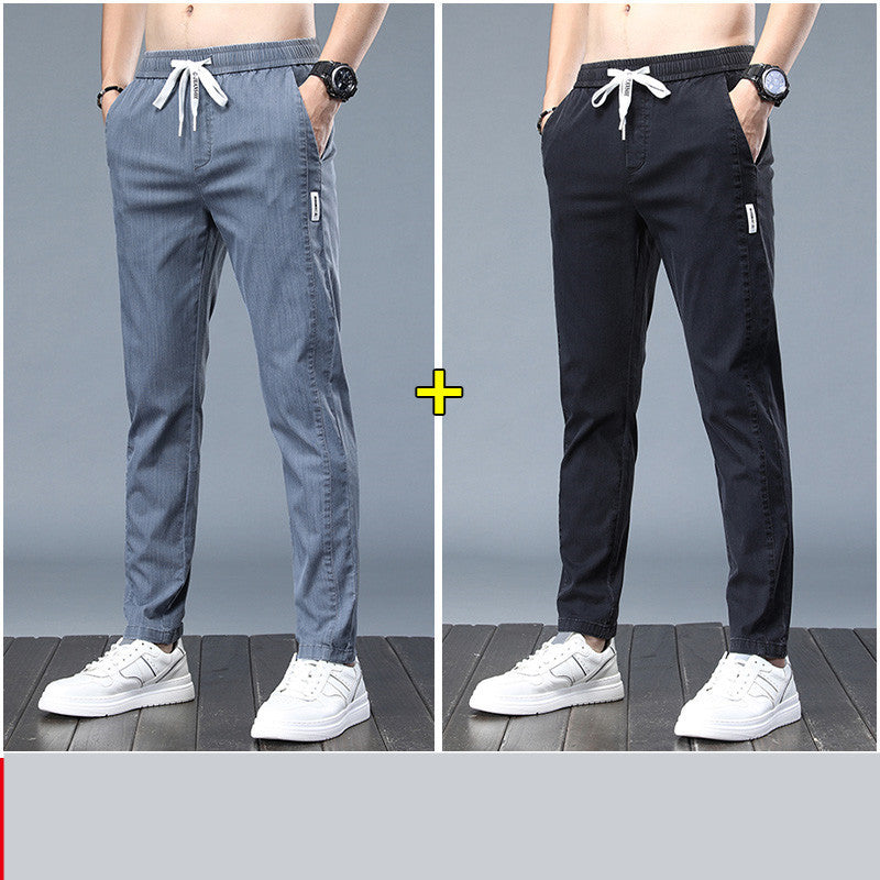 Ice Silk Men's Thin Loose And Breathable Straight Casual Pants