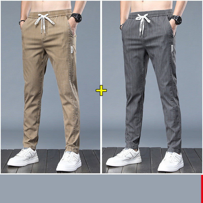 Ice Silk Men's Thin Loose And Breathable Straight Casual Pants
