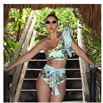 Swimwear Swimsuit Women Bikini Sexy Swimming Red High Waist null