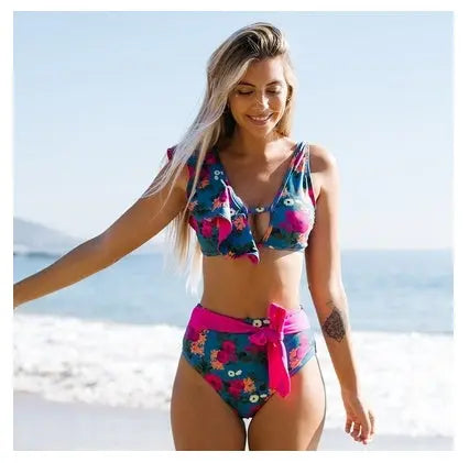Swimwear Swimsuit Women Bikini Sexy Swimming Red High Waist null