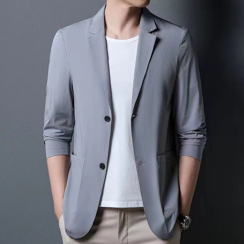 Thin Solid Color Men's And Women's Casual Small Suit Korean-style Business Single Western Sun-proof Suit Jacket