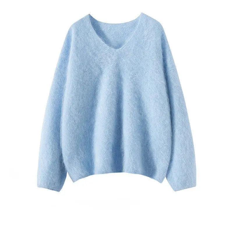V-neck Autumn And Winter Lazy And Loose Soft Glutinous Sweater Nipaaj