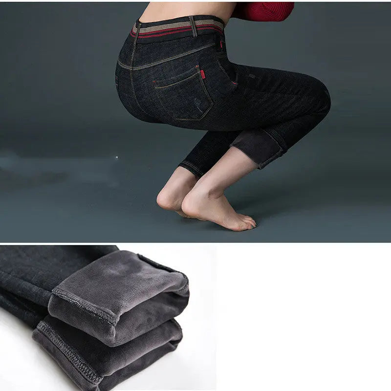 Women's winter plush thick jeans Nipaaj
