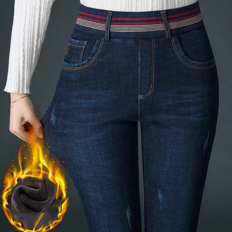 Women's winter plush thick jeans Nipaaj