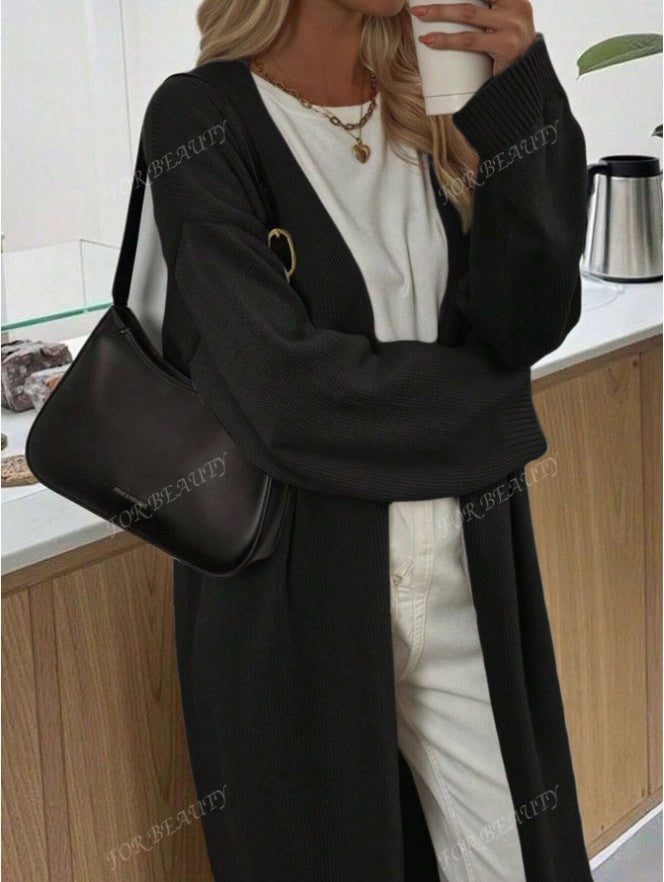 Spring Autumn New V-Neck Buttonless Super Loose Long Sleeve null