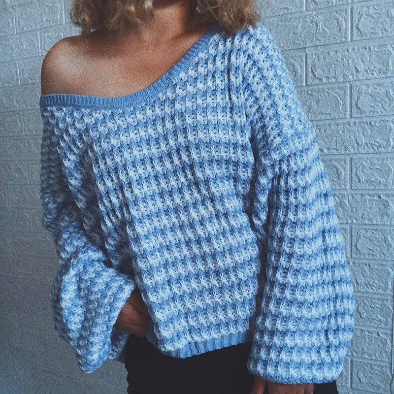 Pullover Striped Women's Knit Sweater Nipaaj