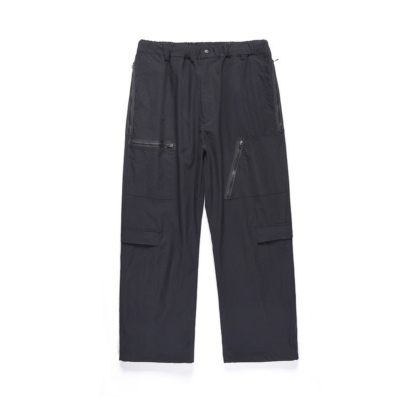 Waterproof Oversized Multi Pocket Zip Trousers