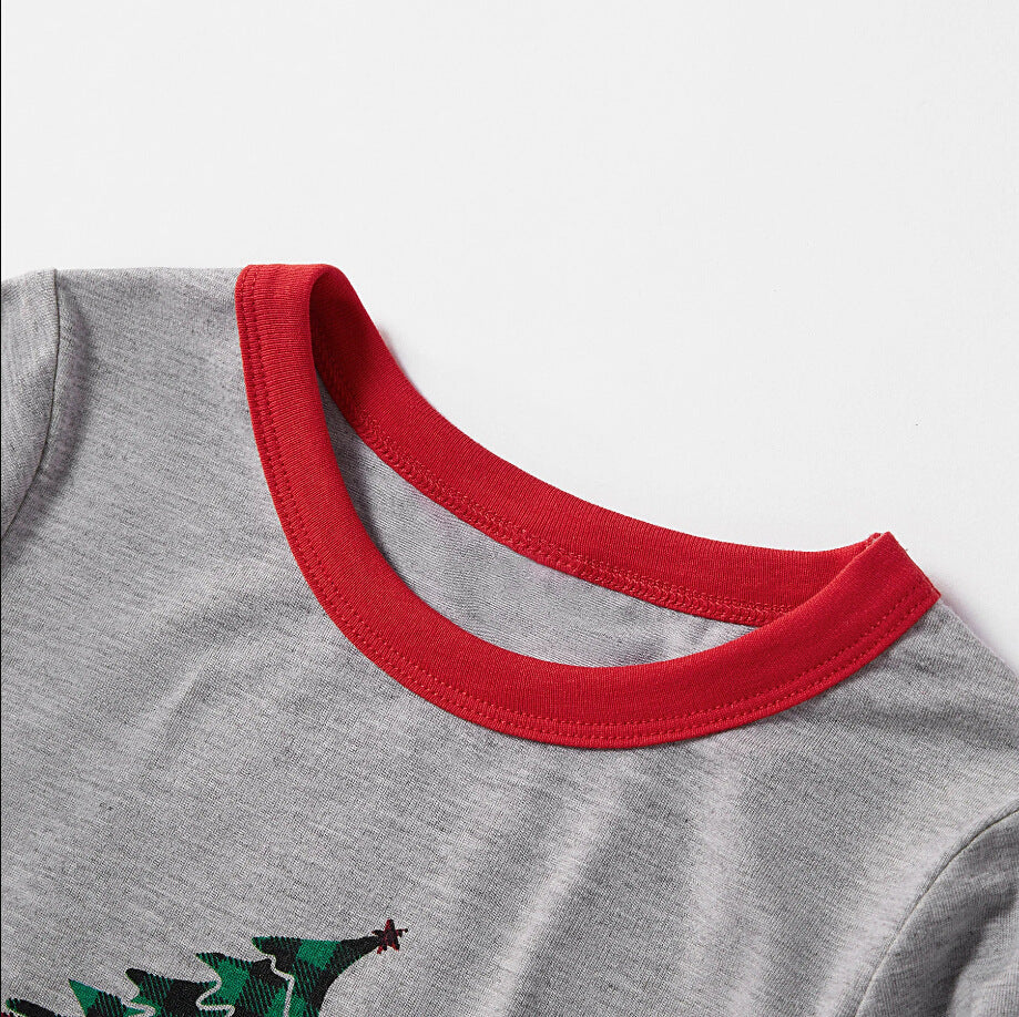 Car Printed Round Neck Color Blocking Family Suit