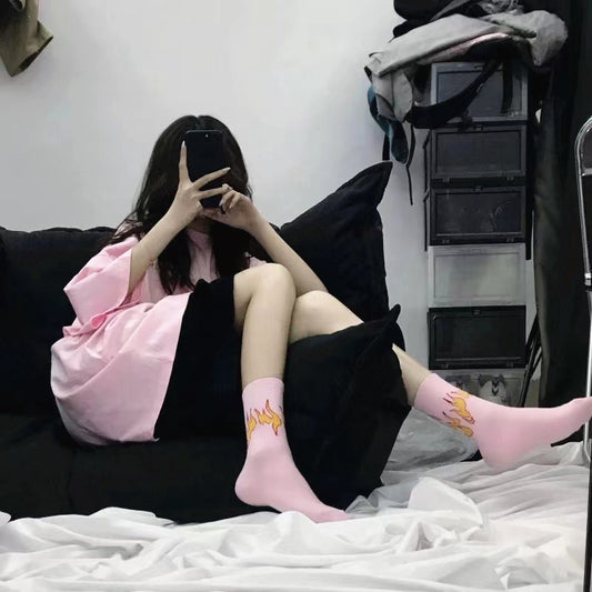 New Flame Socks Men And Women Pure Cotton