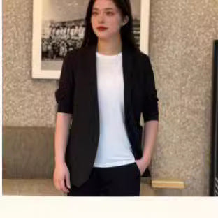 Thin Solid Color Men's And Women's Casual Small Suit Korean-style Business Single Western Sun-proof Suit Jacket