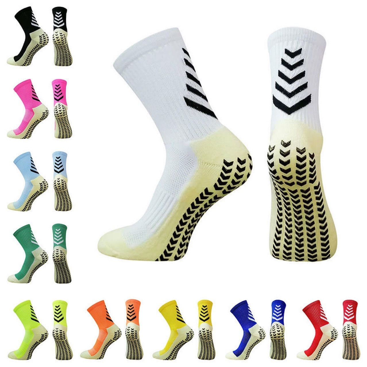 Men's Mid-calf Athletic Socks Socks For Running Non-slip Silicone Thickened