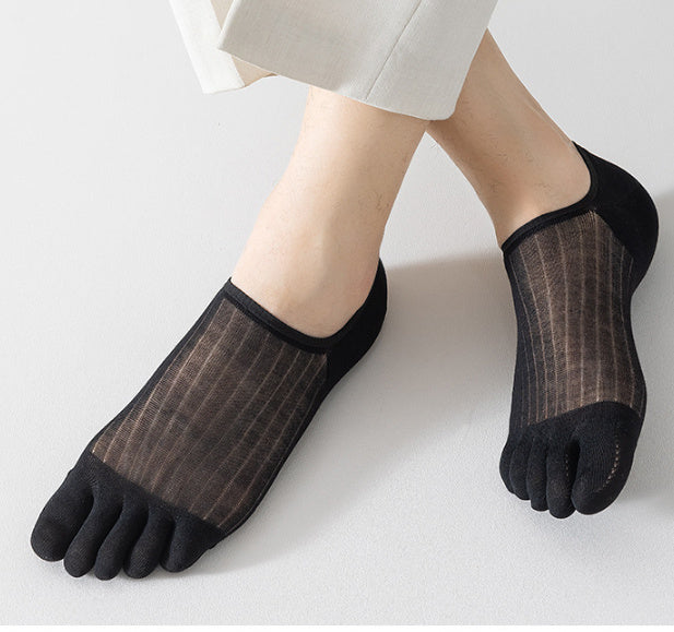 Modal Cotton Five-finger Ultra-thin Breathable Boat Socks