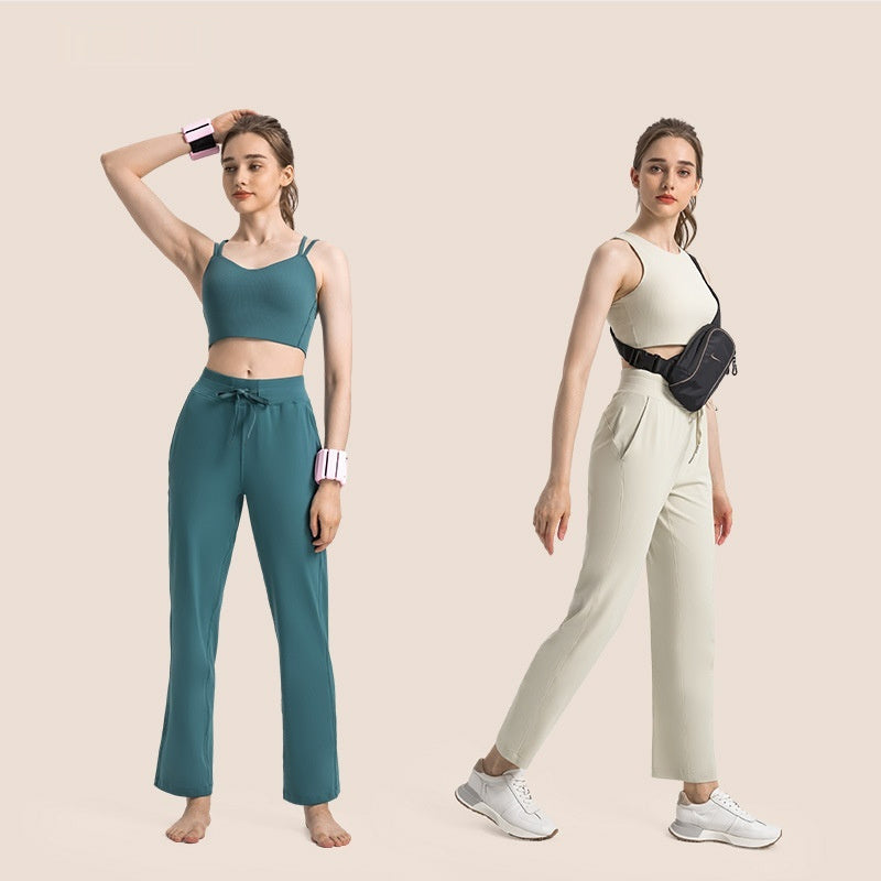 High Waist Hip Lift Nude Feel Sports Pants Women's Sports Wear Loose
