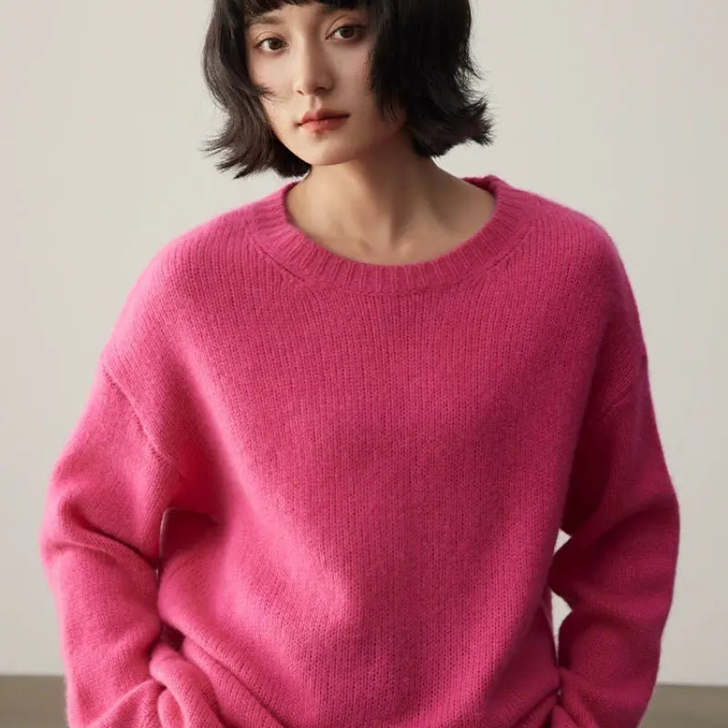 Pure Cashmere Wide Sweater Pullover Women's Thick Nipaaj