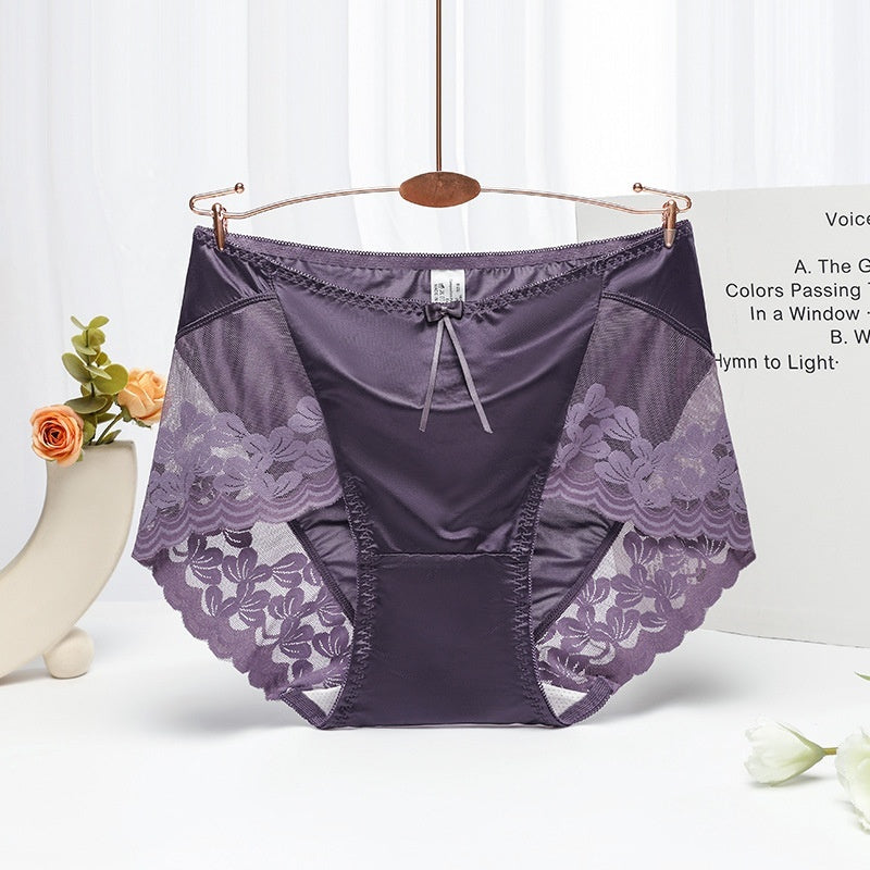 Women's Silk Satin Splicing Lace Grenadine Underwear