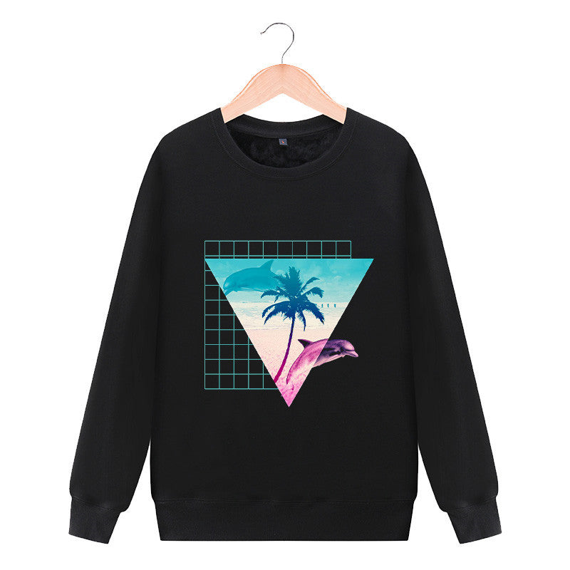 Round neck sweater casual jacket