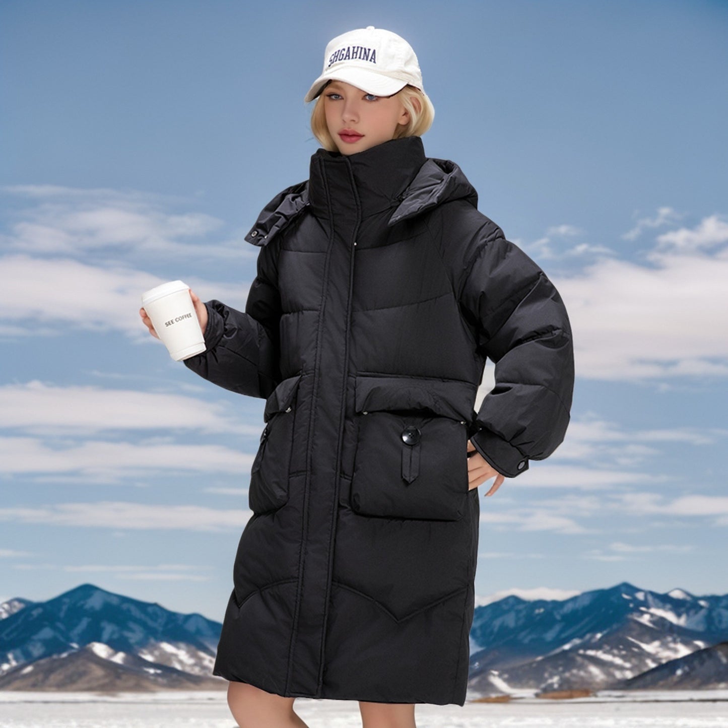 Fashion Down Jacket Women's Mid-length Winter