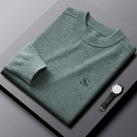 Pure Color All-match Casual Loose Middle-Aged Father's Cardigan