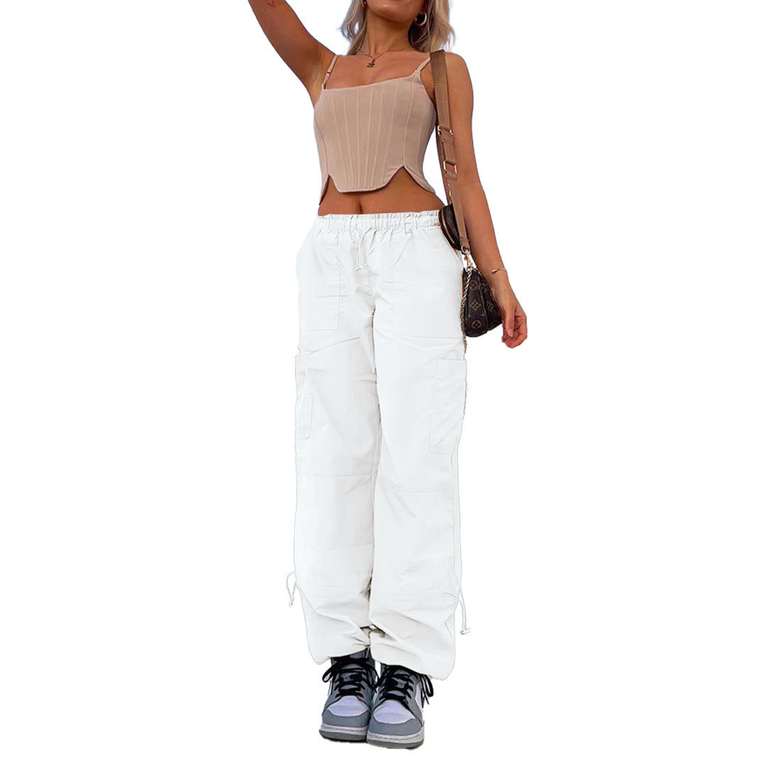 Multi-bag Straight Cargo Casual Pants