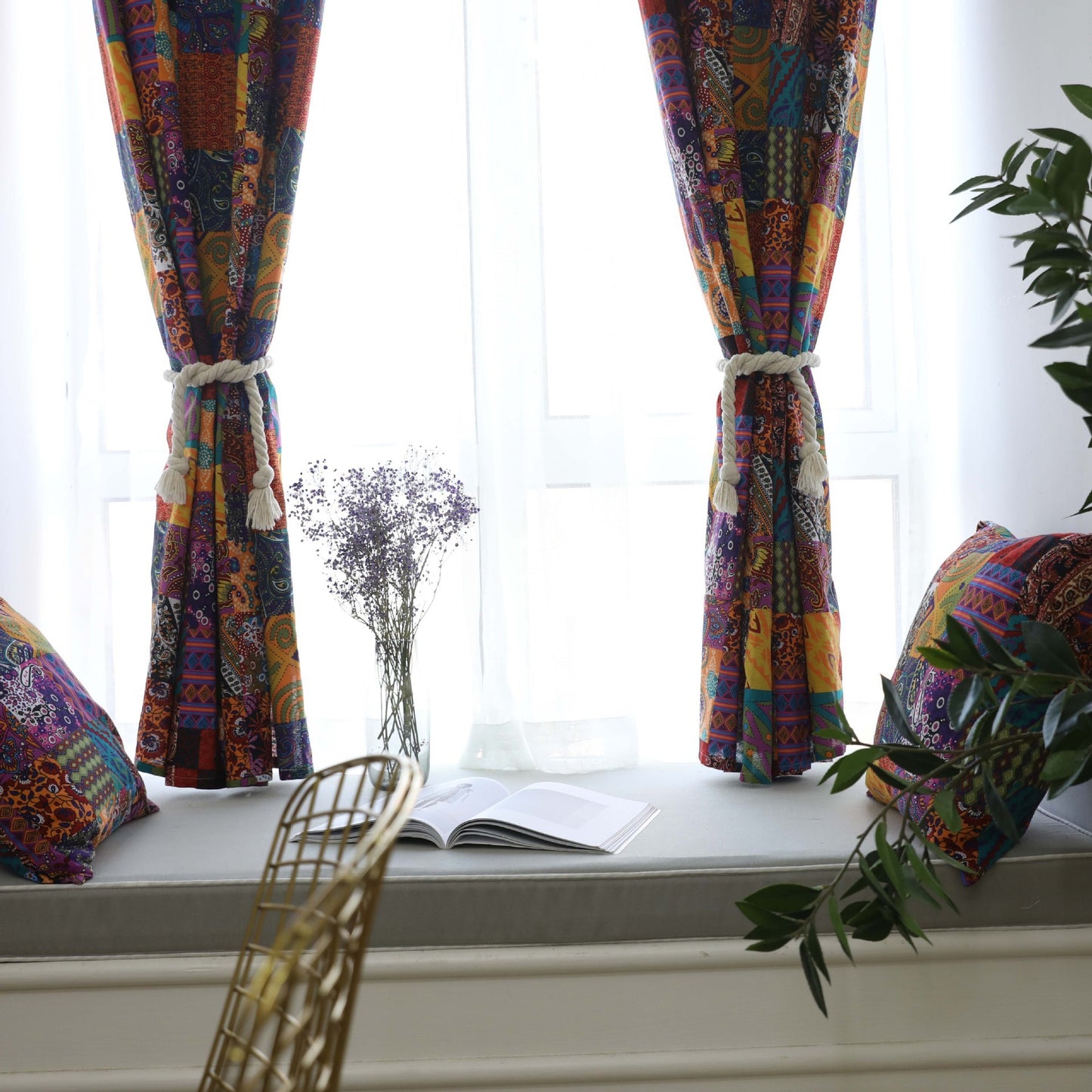 Bohemian Retro Style Study Cotton Linen Curtain