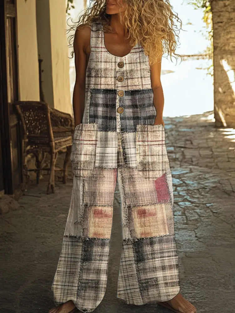 3D Digital Printing Women's Vest With Pocket Floral Jumpsuit Nipaaj