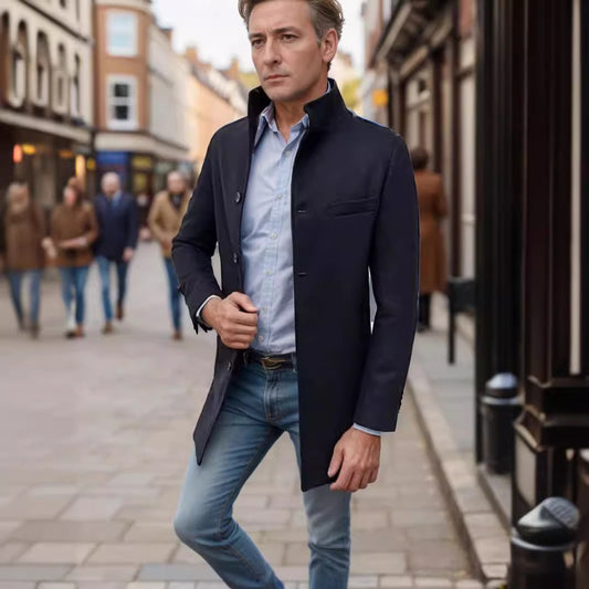 Woolen Coat Stand Collar Coat And Trench Coat