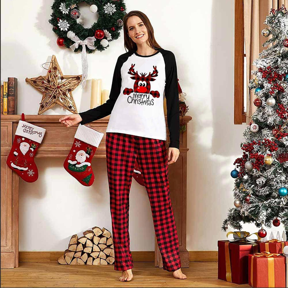 Christmas Printed Homewear Deer Pattern Parent-child Suit