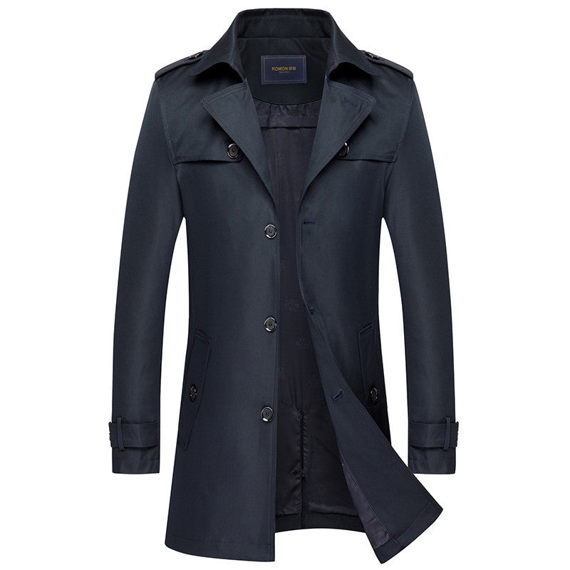 Mid-length Lapel Casual Jacket Slim Coat