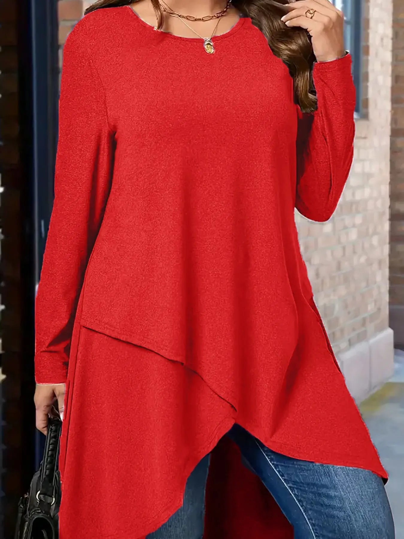 Plus Size Women's Autumn And Winter New Casual Loose Long Sleeves Outerwear Top null