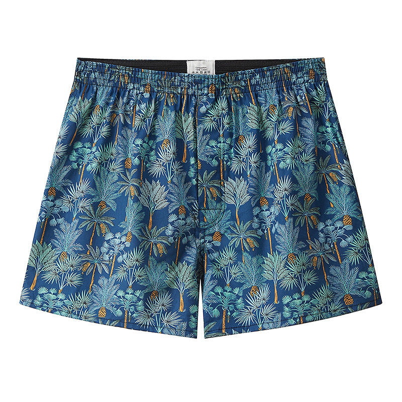 Woven Cotton Plaid Printed Loose Men's Underwear