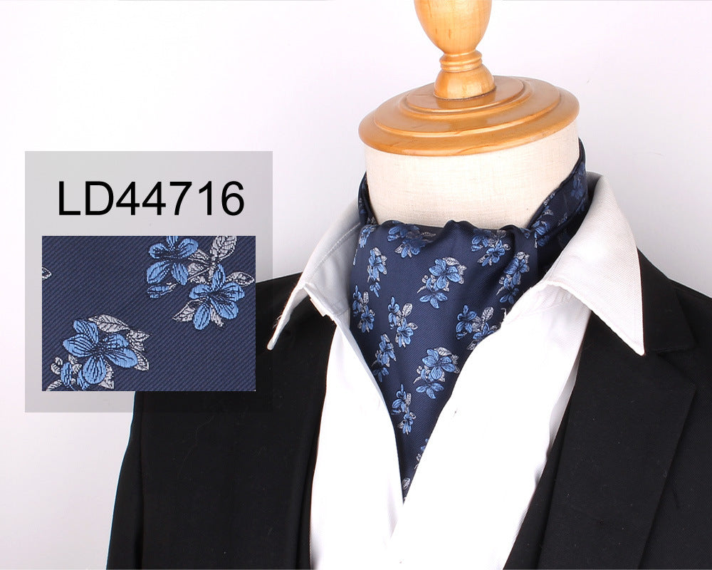 Men's Scarf Silk Floral Collar Mouth Napkin