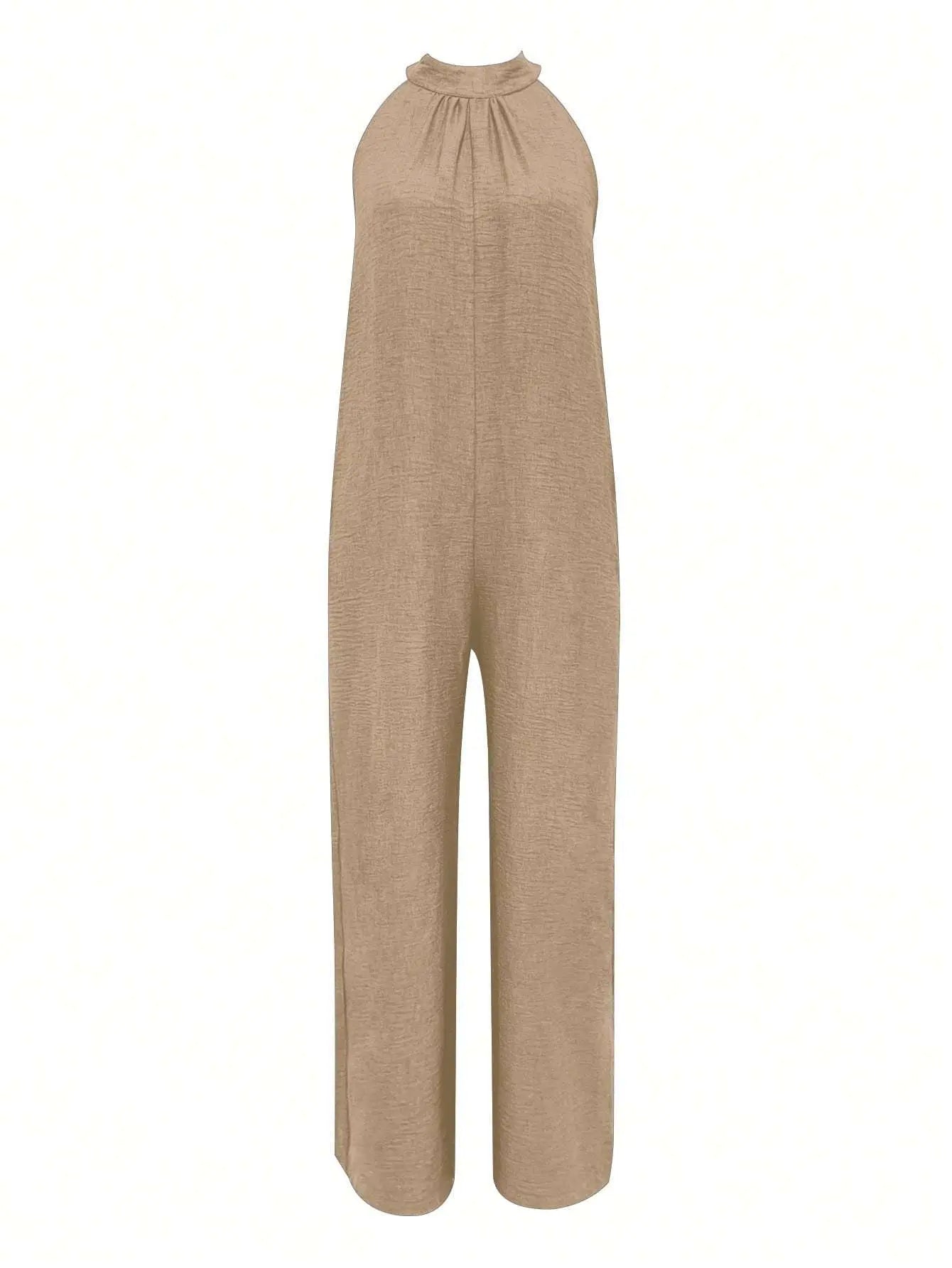 Sleeveless Halter Ruffled Young Women's Jumpsuit null