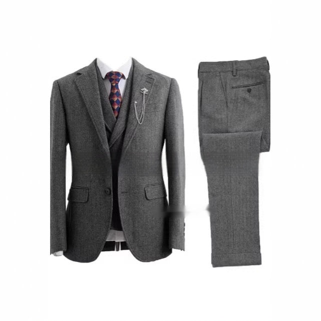 New Men's Suit Casual Three-piece Suit
