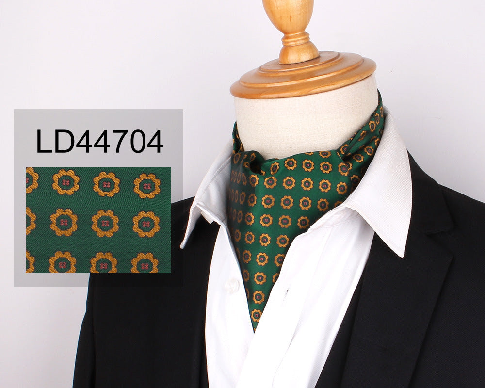 Men's Scarf Silk Floral Collar Mouth Napkin