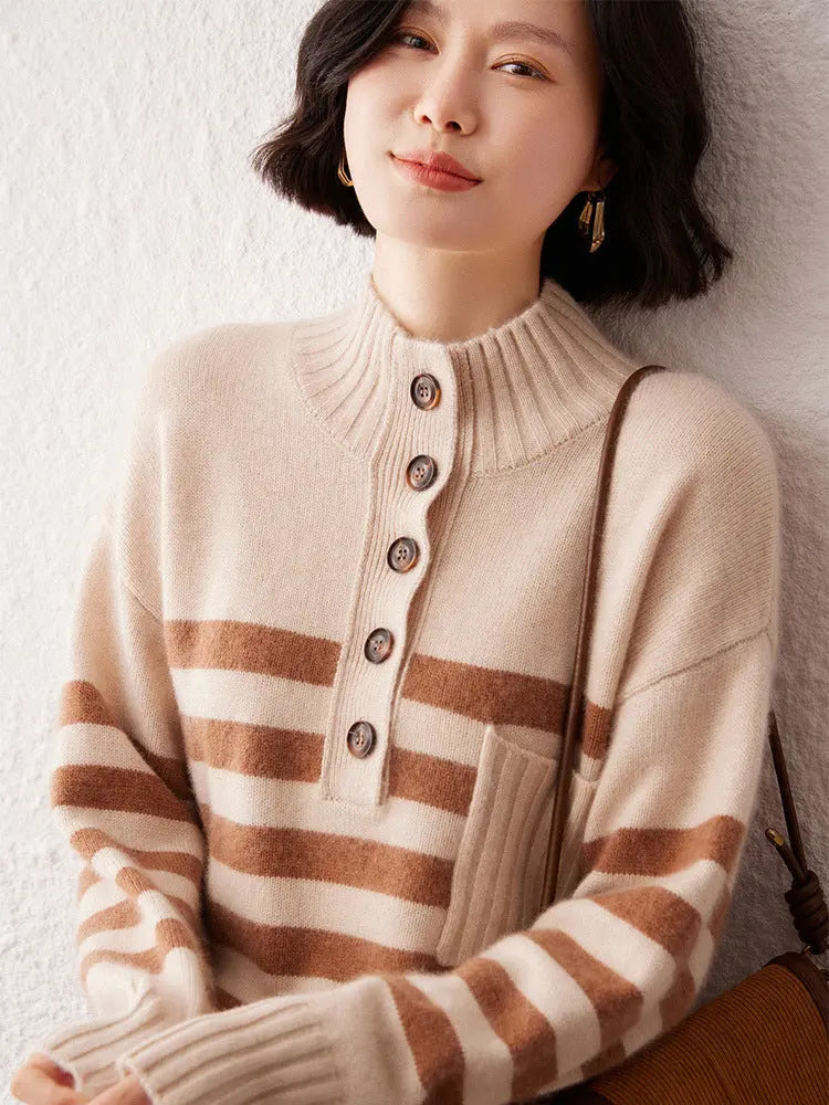 Cashmere Sweater Striped Sweater Nipaaj