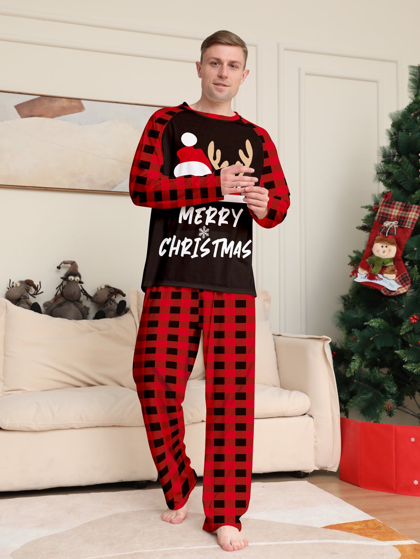 Cute Letters Printed Christmas Parent-child Suit