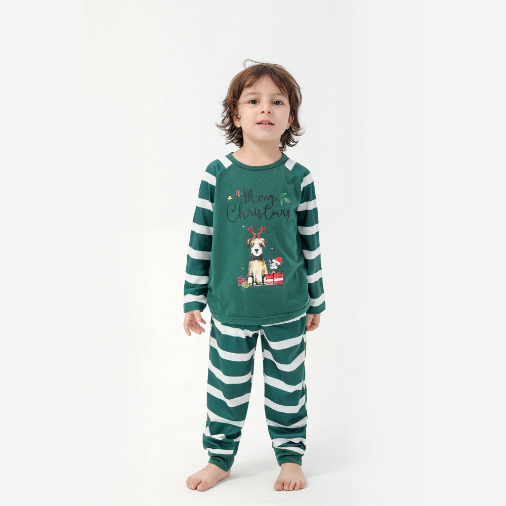 Family European And American Christmas Parent-child Printed Pajamas Set