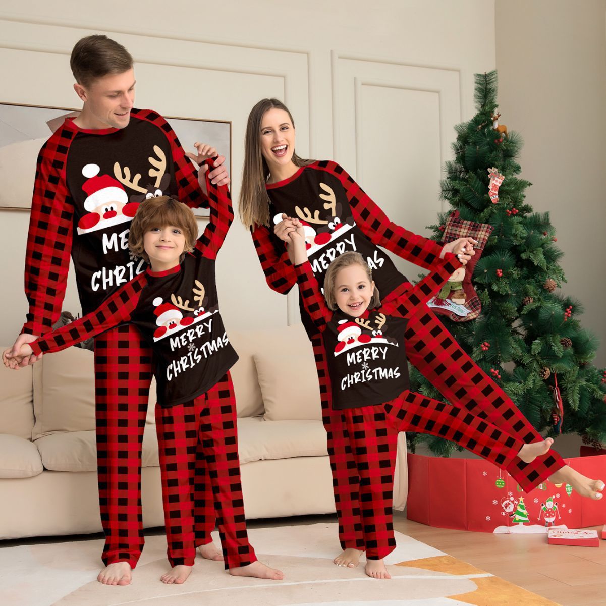 Cute Letters Printed Christmas Parent-child Suit